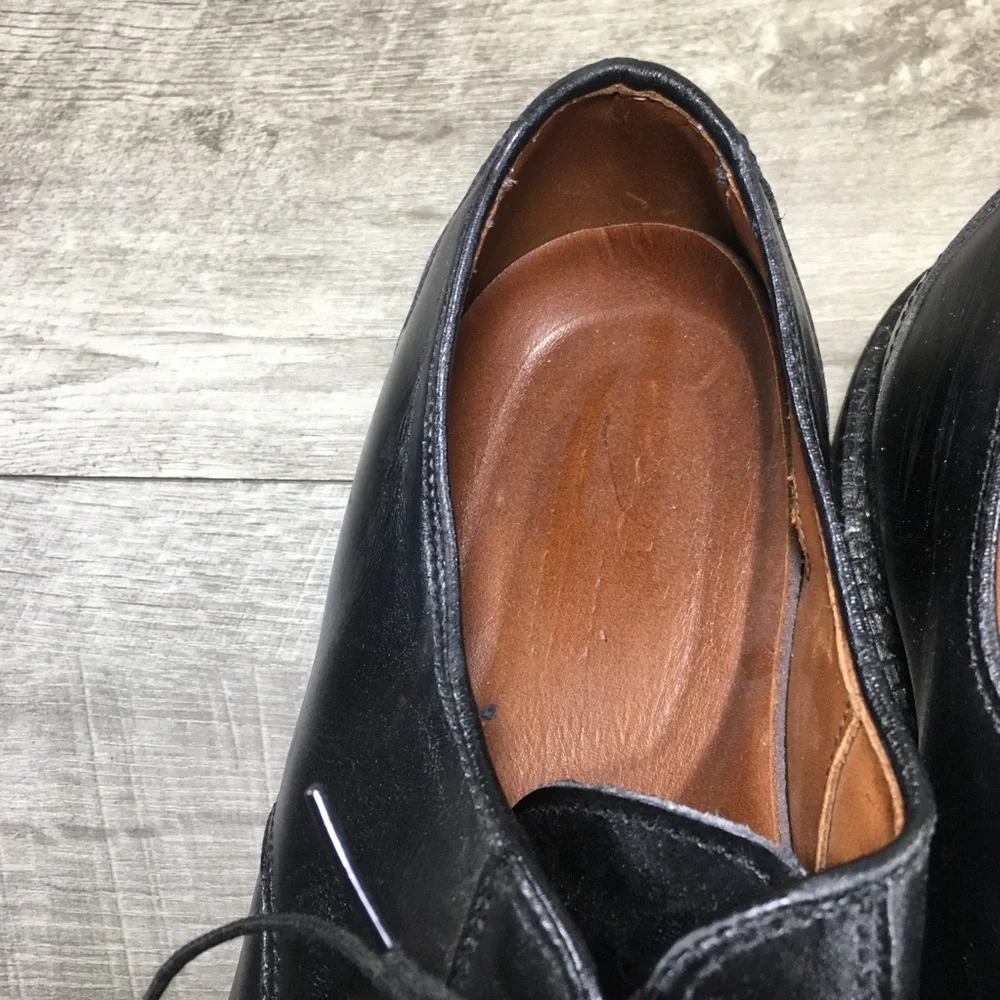 Mens Allen Edmonds Ashton Derby Leather Split Toe Oxfords Black Shoes Size 10.5